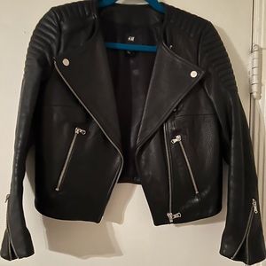 H&M premium leather biker jacket